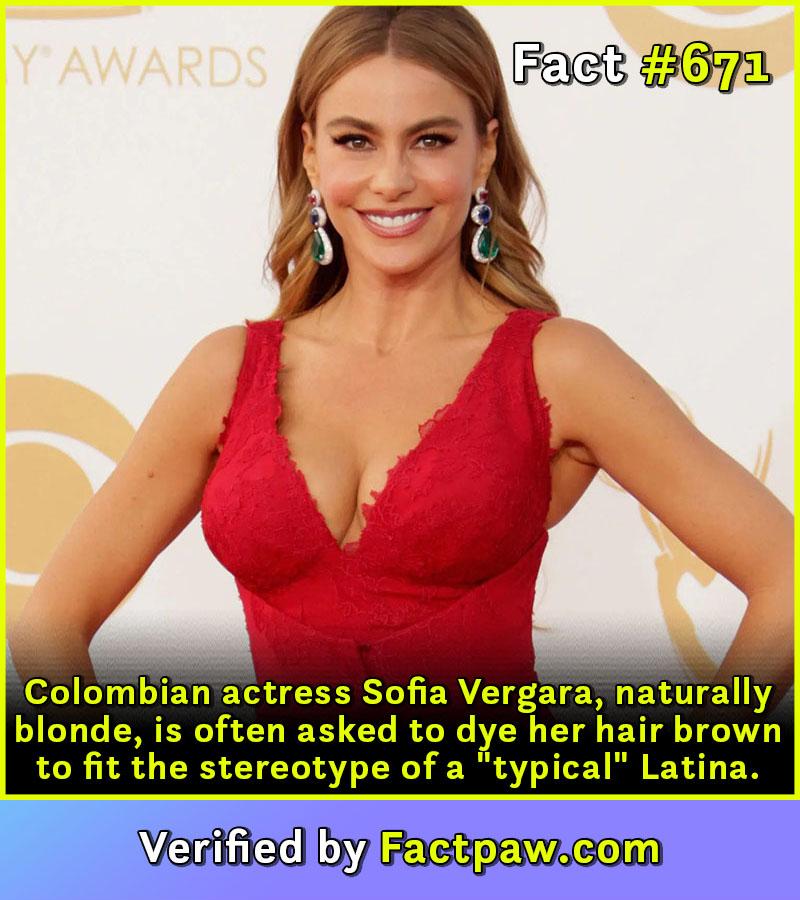 Colombian actress Sofia Vergara, naturally blonde, is often asked to dye her hair brown to fit the stereotype of a "typical" Latina.